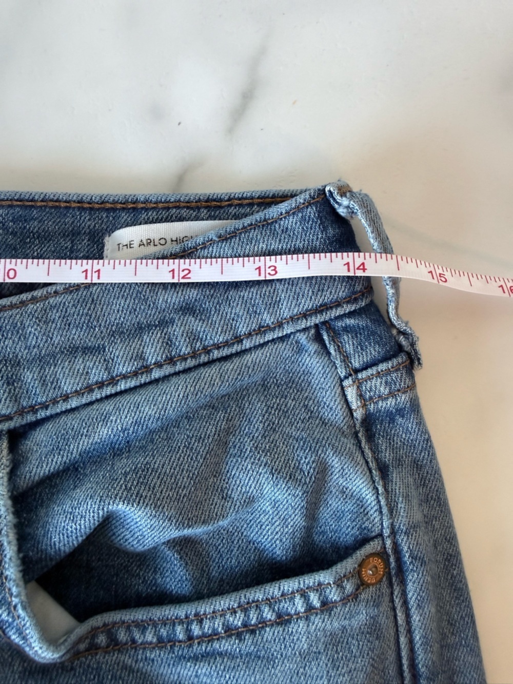 Denim Forum The Arlo High Rise Straight size 28 Medium Wash Denim Button Fly - Picture 10 of 13